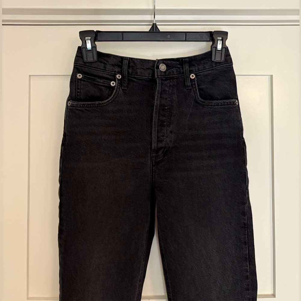 Agolde Riley High Rise Straight Leg Black size 25 - Picture 5 of 9